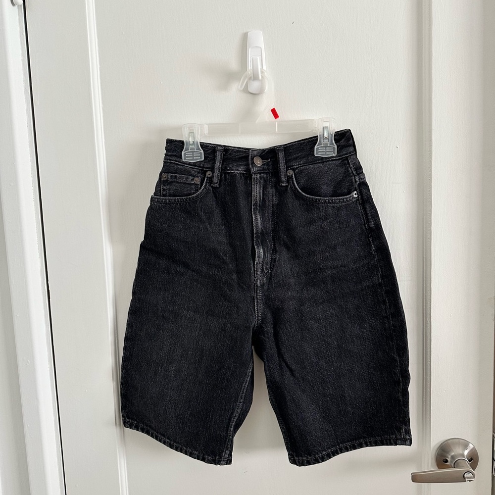 Acne Black Jean Shorts
